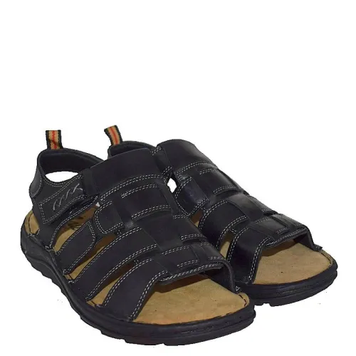 A743B Ανδρικό Δερμάτινο Πέδιλο GALE Μαύρο