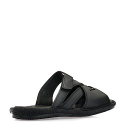 A753B Men's Leather Anatomical Slippers GALE Black