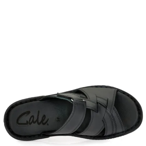 A753B Ανδρική Δερμάτινη Ανατομική Παντόφλα GALE Μαύρο