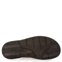 A753BR Ανδρική Δερμάτινη Ανατομική Παντόφλα GALE Καφέ