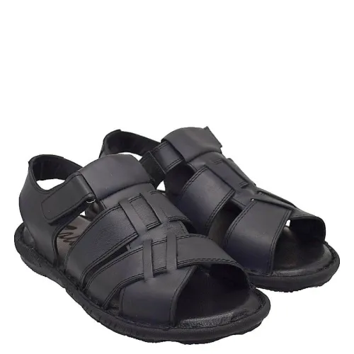 A754B Ανδρικό Δερμάτινο Πέδιλο GALE Μαύρο