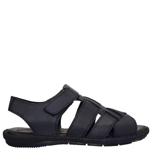 A754B Ανδρικό Δερμάτινο Πέδιλο GALE Μαύρο