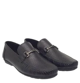 A783B  Men's Leather Moccasins GALE Black