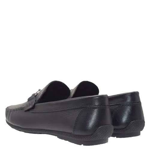 A783B Ανδρικό Δερμάτινο Μοκασίνι GALE Μαύρο
