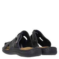 A794B Ανδρική Δερμάτινη Ανατομική Παντόφλα GALE Μαύρο