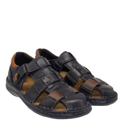 A796B Men's Leather Shoe Sandal GALE Black