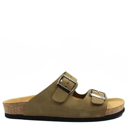 A819OL Ανδρική Ανατομική Παντόφλα VESNA Λαδί