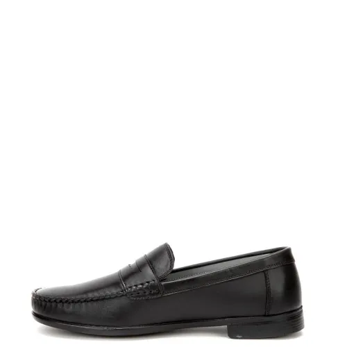 A827B Ανδρικό Δερμάτινο Μοκασίνι GALE Μαύρο