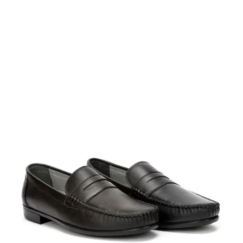 A827B Ανδρικό Δερμάτινο Μοκασίνι GALE Μαύρο