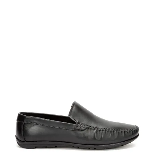 A831B Ανδρικό Δερμάτινο Μοκασίνι GALE Μαύρο