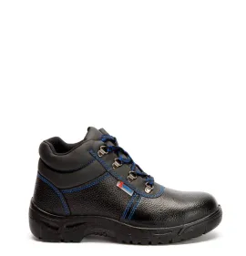 A861B Εργατικό Δερμάτινο Μποτάκι Με Σίδερο Στη Μύτη Μαύρο