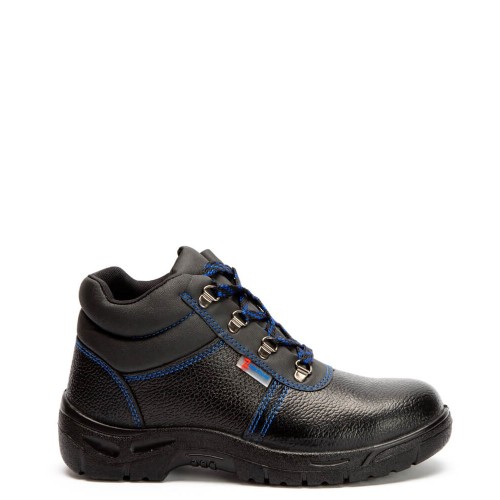 A861B Εργατικό Δερμάτινο Μποτάκι Με Σίδερο Στη Μύτη Μαύρο
