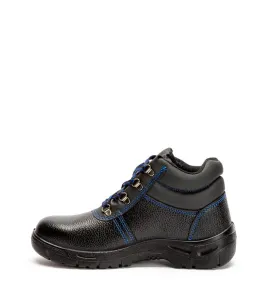 A861B Εργατικό Δερμάτινο Μποτάκι Με Σίδερο Στη Μύτη Μαύρο