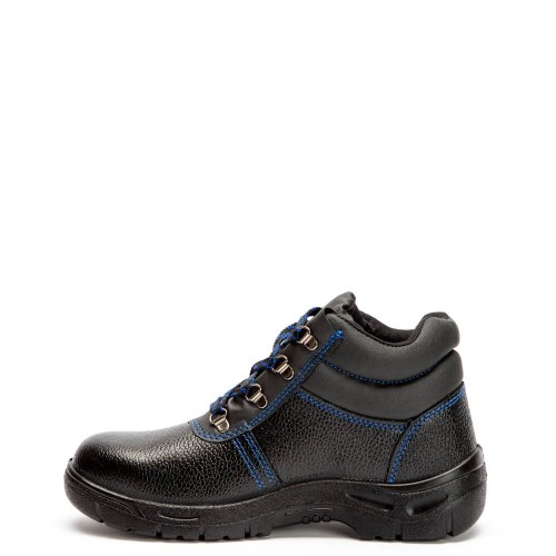 A861B Εργατικό Δερμάτινο Μποτάκι Με Σίδερο Στη Μύτη Μαύρο