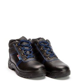 A861B Εργατικό Δερμάτινο Μποτάκι Με Σίδερο Στη Μύτη Μαύρο