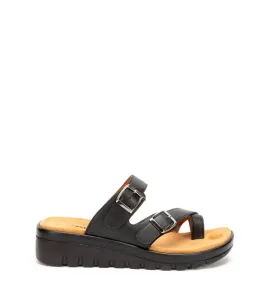 G1531B Γυναικεία Ανατομική Παντόφλα SIRENA Μαύρο