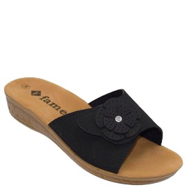 G1589B Γυναικεία Ανατομική Παντόφλα FAME Μαύρο G1589B Γυναικεία Ανατομική Παντόφλα FAME Μαύρο