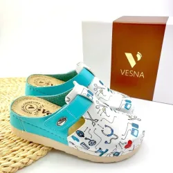 G1678LB Γυναικείο Ανατομικό Σαμπό VESNA Σιέλ