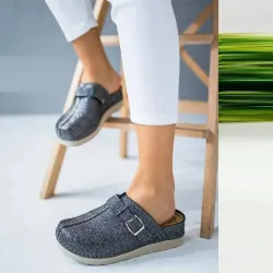 G1683BP Γυναικείο Ανατομικό Σαμπό VESNA Μαύρο Πέρλα