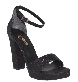 G1692BG Γυναικείο Πέδιλο SIRENA Μαύρο Γκλίτερ 
