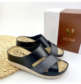 G1742B Woman Anatomic Slipper VESNA Black G1742B Woman Anatomic Slipper VESNA Black