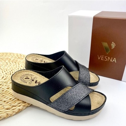 G1742B Woman Anatomic Slipper VESNA Black G1742B Woman Anatomic Slipper VESNA Black