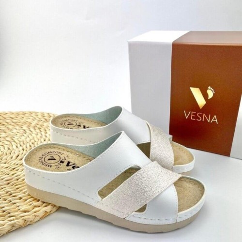 G1742W Woman Anatomic Slipper VESNA White G1742W Woman Anatomic Slipper VESNA White