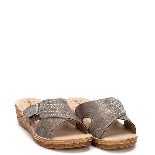 G1922B Γυναικεία Ανατομική Παντόφλα INBLU Ατσαλί G1922B Γυναικεία Ανατομική Παντόφλα INBLU Ατσαλί