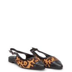 G2032L Γυναικείο Slingback VERDE Λεοπάρ