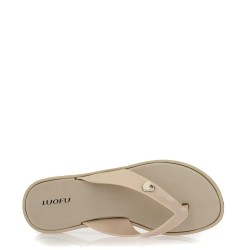 G2099BE Women's Flip Flop LUOFU Beige