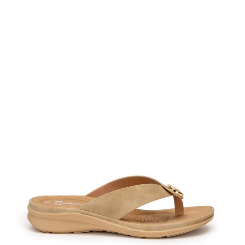 G2114BE Γυναικεία Ανατομική Παντόφλα ZAK SHOES Μπεζ