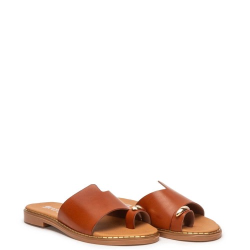 G2115T Γυναικεία Παντόφλα ZAK SHOES Κάμελ