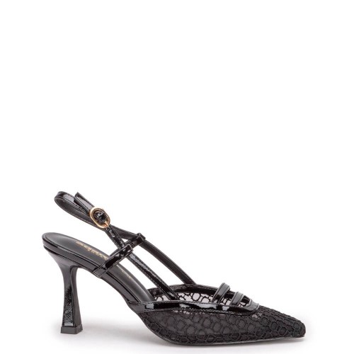 G2153B Γυναικείο Slingback ADAM'S SHOES Μαύρο