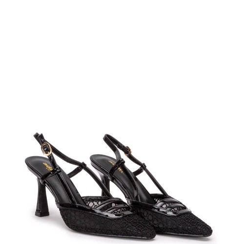 G2153B Γυναικείο Slingback ADAM'S SHOES Μαύρο