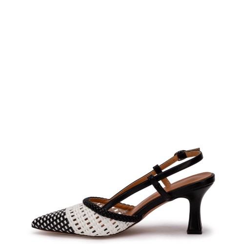 G2154B Γυναικείο Slingback QUEEN ELENA Μαύρο