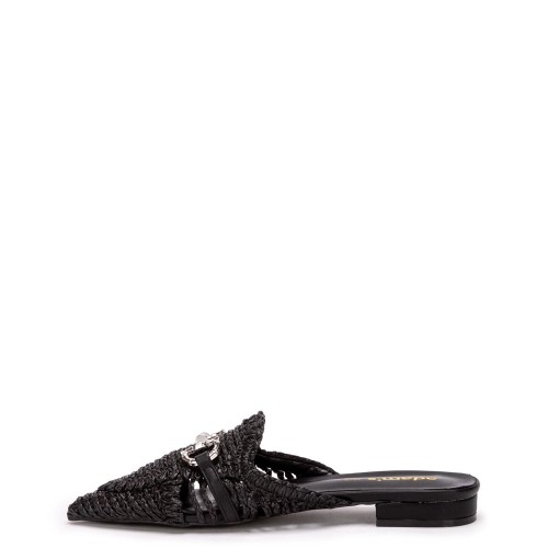 G2157B Γυναικεία Παντόφλα Mule ADAM'S SHOES Μαύρο