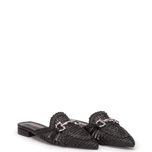 G2157B Γυναικεία Παντόφλα Mule ADAM'S SHOES Μαύρο