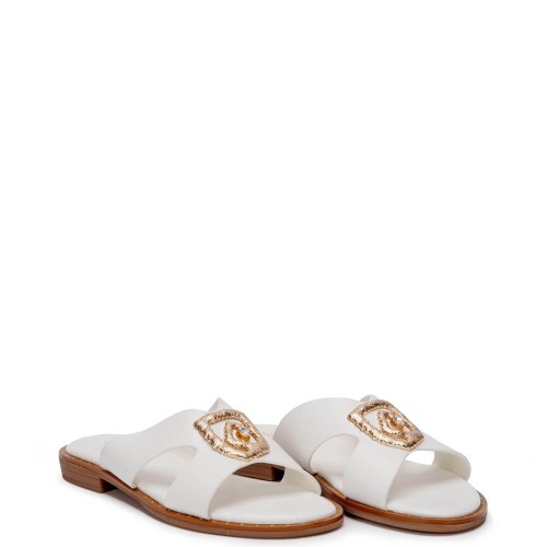 G2169W Γυναικεία Παντόφλα ADAM'S SHOES Λευκό