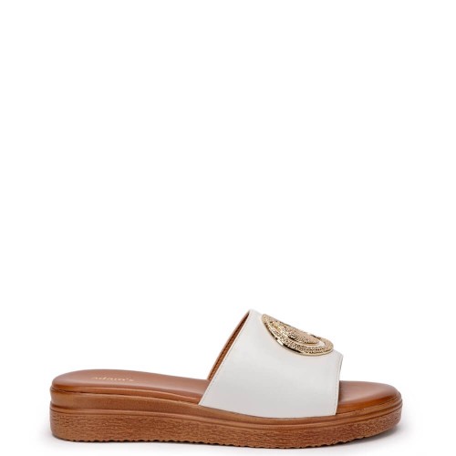 G2170W Γυναικεία Παντόφλα ADAM'S SHOES Λευκό