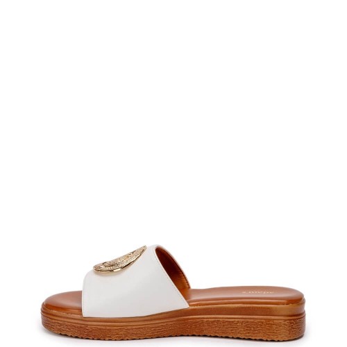G2170W Γυναικεία Παντόφλα ADAM'S SHOES Λευκό