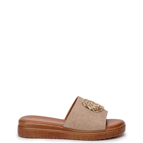 G2171BE Γυναικεία Παντόφλα ADAM'S SHOES Μπεζ