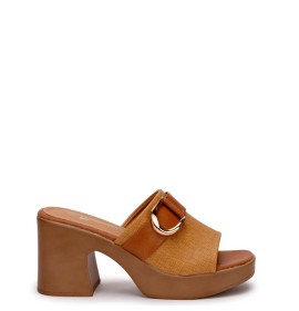 G2174C Γυναικεία Παντόφλα ZAK SHOES Κάμελ