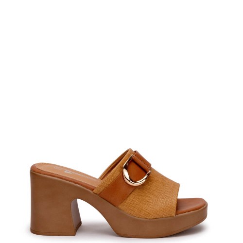 G2174C Γυναικεία Παντόφλα ZAK SHOES Κάμελ