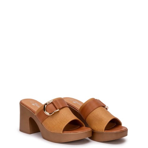 G2174C Γυναικεία Παντόφλα ZAK SHOES Κάμελ