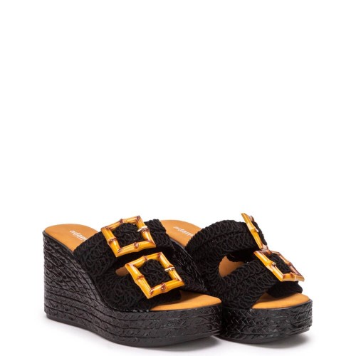 G2177B Γυναικεία Πλατφόρμα-Παντόφλα ADAM'S SHOES Μαύρο