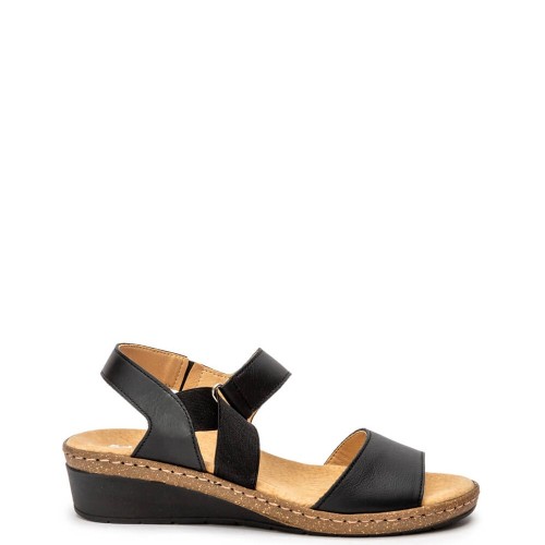 G2216B Γυναικείο Ανατομικό Πέδιλο ADAM'S SHOES Μαύρο