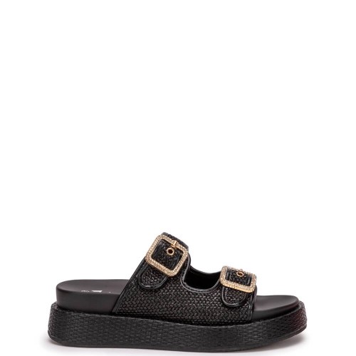 G2236B Γυναικεία Παντόφλα Flatform ZAK SHOES Μαύρο
