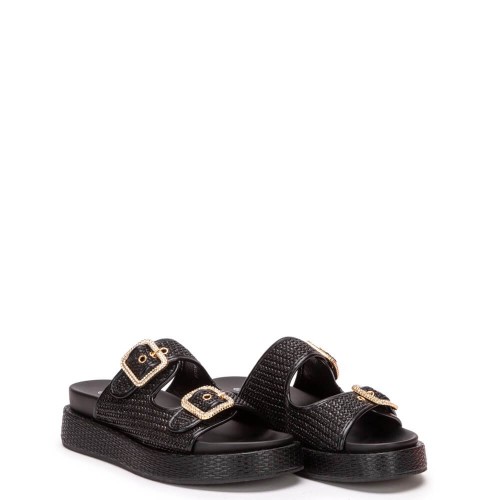 G2236B Γυναικεία Παντόφλα Flatform ZAK SHOES Μαύρο