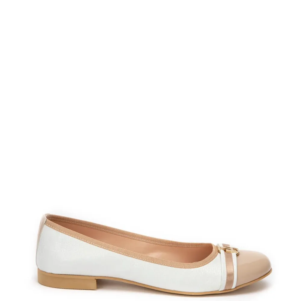 G7065BEW Woman Ballerina Oversized Blondie Beige-White G7065BEW Woman Ballerina Oversized Blondie Beige-White