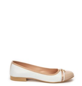 G7065BEW Γυναικεία Μπαλαρίνα Υπερμεγέθης Blondie Λευκό-Μπεζ G7065BEW Γυναικεία Μπαλαρίνα Υπερμεγέθης Blondie Λευκό-Μπεζ